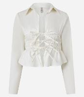 Camisa em Tricoline com Amarração e Colissê na Cintura - 1