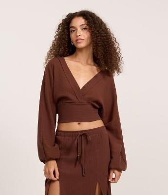 Blusa em Algodão com Manga Morcego