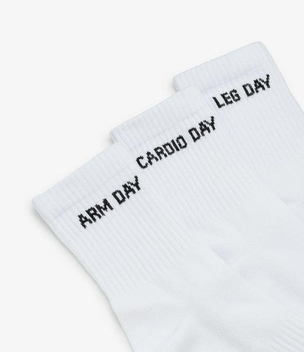 Kit 03 Meias Cano Alto Esportivas em Algodão Canelado com Estampa Dia de Treino - 2