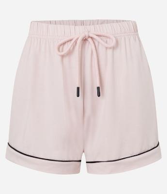 Short de Pijama em Peach Touch com Amarração e Detalhes Contrastantes