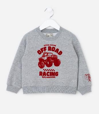 Casaco Infantil Quentinho com Estampa Carro - Tam 1 a 6 Anos