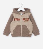 Casaco Infantil Texturizado com Estampa Ursinho - Tam 1 a 6 Anos - 1