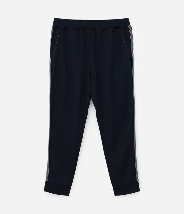 Calça Esportiva com Cós Elástico e Detalhe Lateral Contrastante - 1
