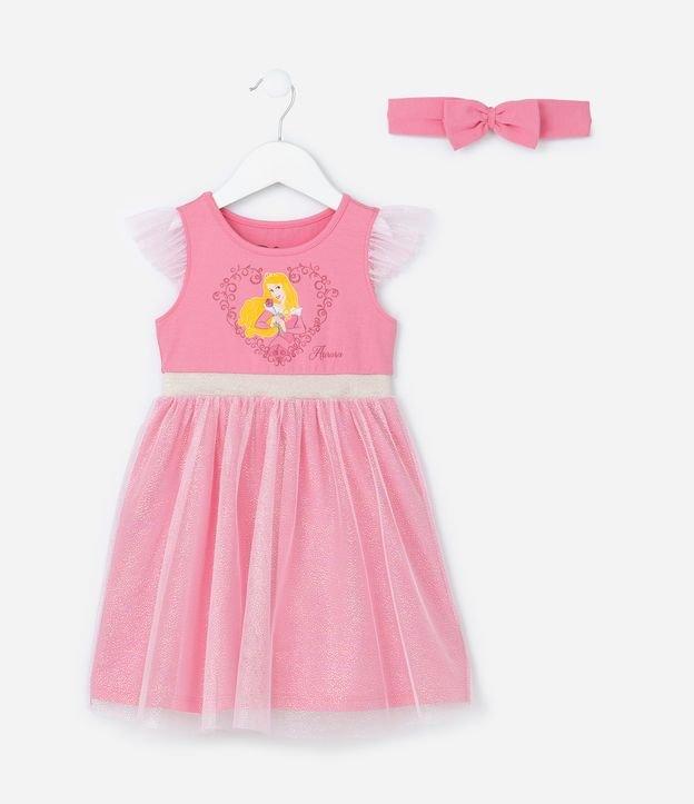 Vestido Infantil em Tule com Estampa Aurora - Tam1 a 6 Anos - 1