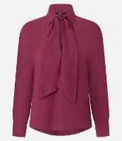 Camisa em Crepe com Gola Laço e Manga Longa - 1