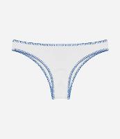 Biquíni Calcinha Básica em Microfibra Texturizada com Pesponto Contrastante - 1