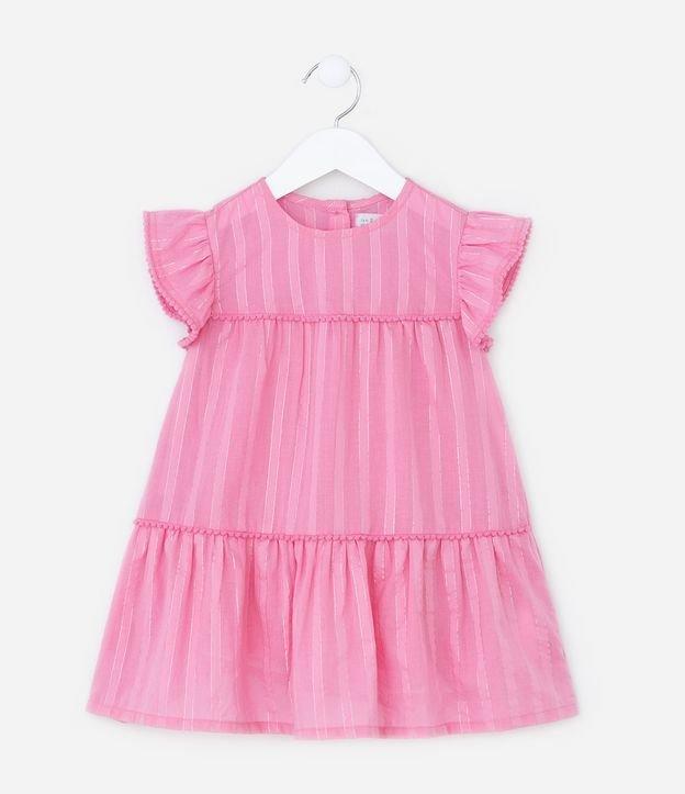 Vestido Marias Infantil com Fio Metalizado e Mini Pompons - Tam 1 a 6 Anos - 1
