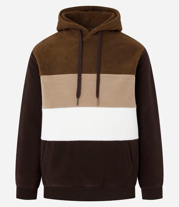 Casaco Fechado em Fleece com Bloco De Cores - 1