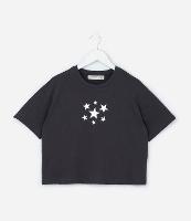 Camiseta Curta Infantil com Estampa Estrelas - Tam 5 a 14 Anos - 1