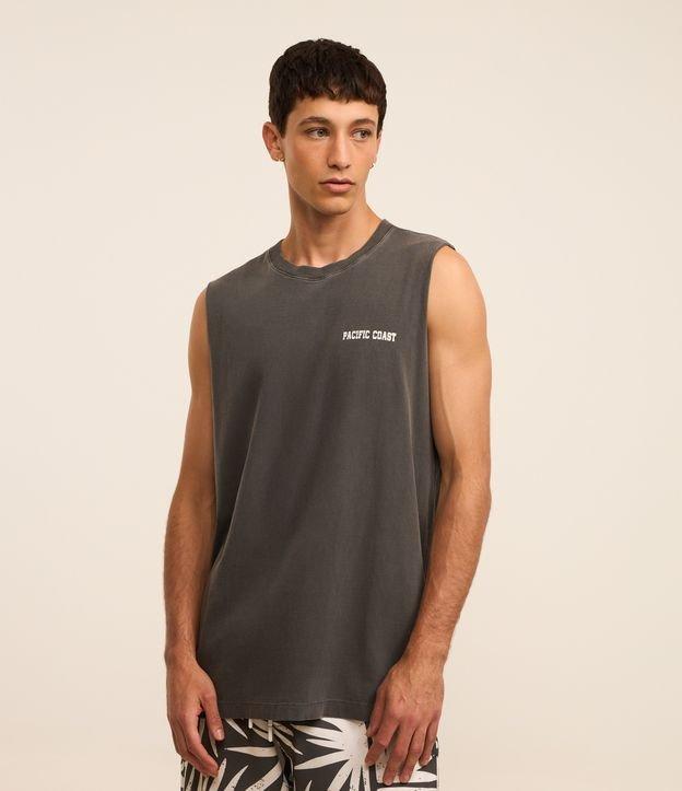 Regata Comfort em Algodão com Estampa Lettering Praia - 1