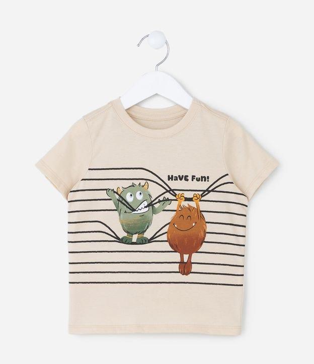 Camiseta Infantil com Estampa Monstrinhos - Tam 1 a 6 Anos - 1