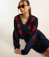 Cardigan Jacquard com Moranguinhos e Botões Frontais - 2