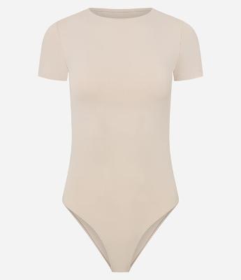 Body Básico em Poliamida com Mangas Curtas