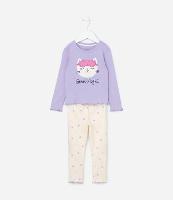Pijama Infantil com Estampa Gatinho com Máscara de Dormir - Tam 2 a 4 Anos - 1