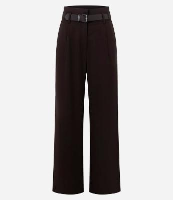 Calça Reta em Alfaiataria com Meio Cinto