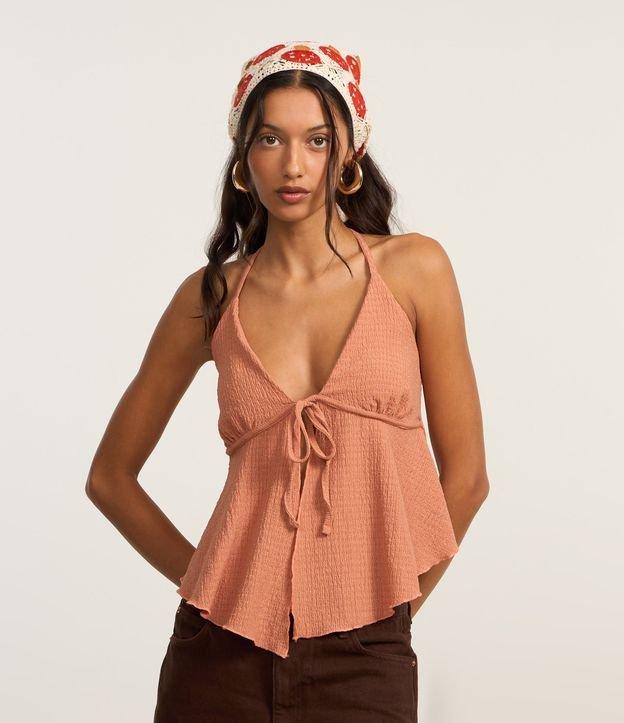 Blusa Texturizada com Amarração Frontal - 2