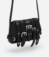 Bolsa Transversal Pequena com Tampa de Cintos com Fivelas e Ilhós - 1