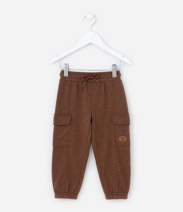 Calça Infantil em Moletom com Bolsos Cargo - Tam 1 a 6 Anos - 1