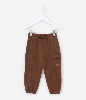 Calça Infantil em Moletom com Bolsos Cargo - Tam 1 a 6 Anos - 1