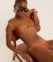 Biquíni Top Bandeau em Microfibra Metalizada com Nó Frontal - 2