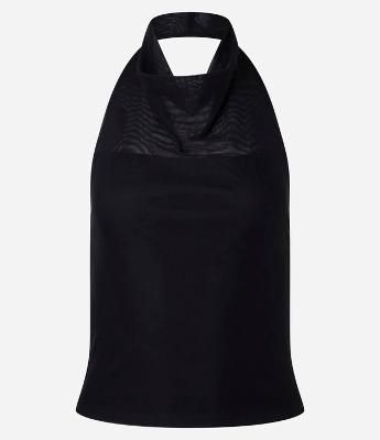 Blusa em Tule Frente Única com Decote Degagê