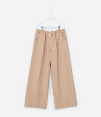 Calça Reta Infantil Alfaiatada com Cós Contrastante - Tam 5  14 Anos