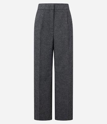 Calça Alfaiataria Reta em Polivelour com Cintura Alta