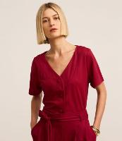 Blusa em Piquet com Decote V e Botões Forrados - 2