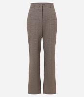 Calça Reta em Ponto Roma Xadrez com Cintura Baixa - 1