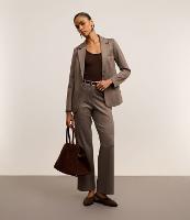 Calça Reta em Ponto Roma Xadrez com Cintura Baixa - 2