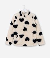 Casaco Infantil em Sherpa com Estampa Corações - Tam 5 a 14 Anos - 1