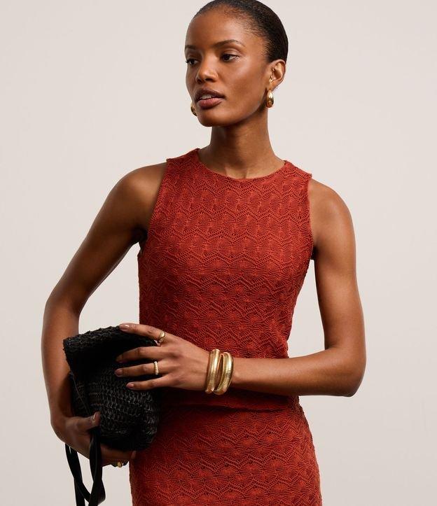 Blusa sem Mangas em Tricô Texturizado - 3