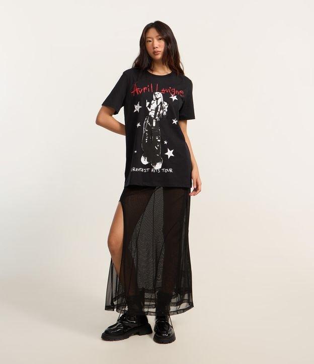 Saia Reta Longa em Tule com Recorte e Fenda - 2