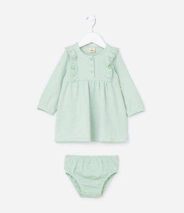 Vestido Infantil com Babadinhos e Calcinha - Tam 0 a 18 meses - 1