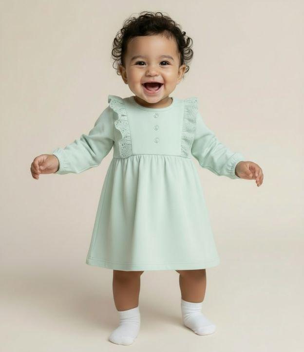 Vestido Infantil com Babadinhos e Calcinha - Tam 0 a 18 meses - 2