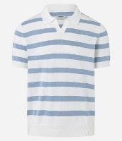 Camisa Regular com Gola Polo Listrada - 1