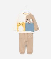 Conjunto Infantil com Recortes e Cara de Bichinhos - Tam 0 a 18 meses - 1