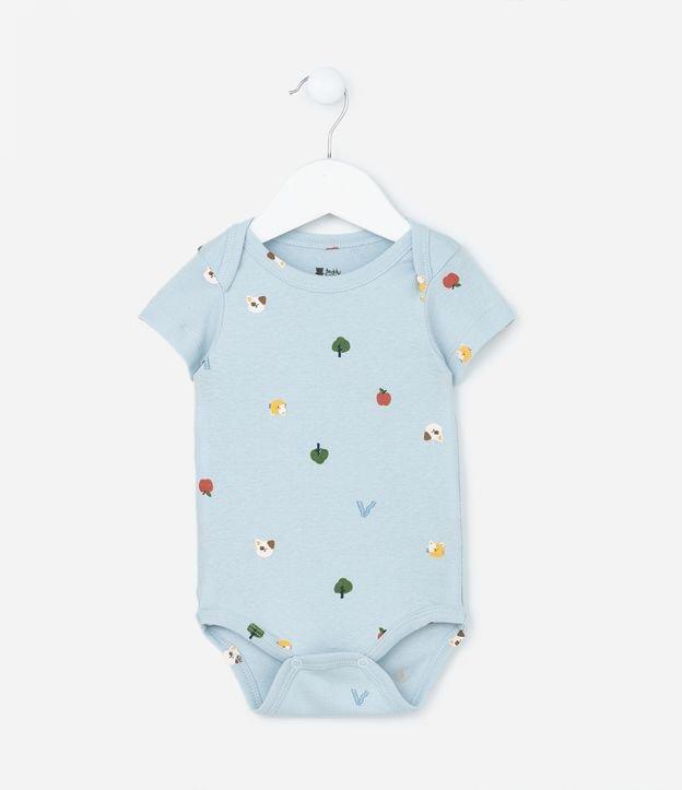 Body Infantil em Algodão com Mini Ícones - Tam RN a 18 meses - 1