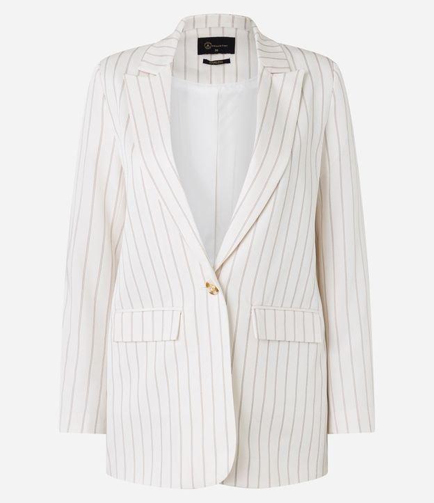 Blazer Oversized Alfaiatado com Lapelas e Listras - 1