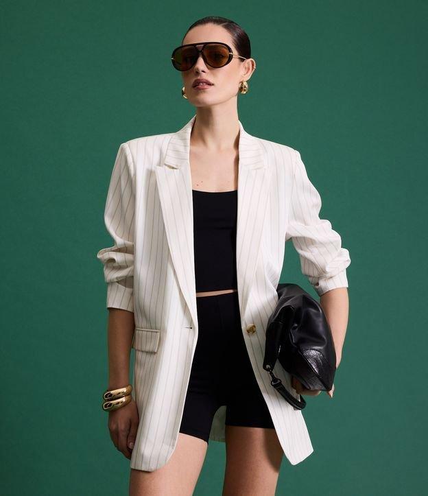 Blazer Oversized Alfaiatado com Lapelas e Listras - 3