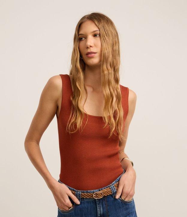 Blusa Canelada em Ribana com Decote U - 2