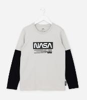 Camiseta Infantil com Estampa Relevo Holográfico NASA - Tam 5 a 14 Anos - 1