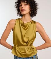 Regata em Cetim com Decote Degage e Amarração na Cintura - 1