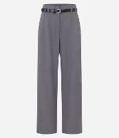 Calça Wide Leg Alfaiatada Cintura Alta com Cinto Fino de PU - 1