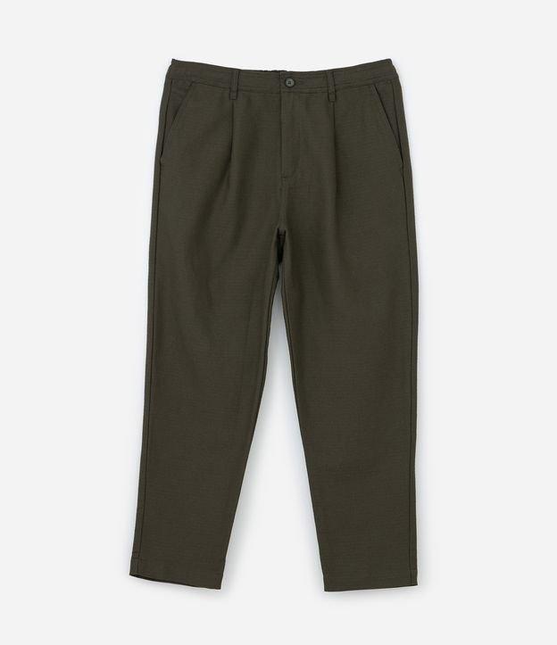 Calça Relaxed em Alfaiataria com Textura e Bolsos - 1