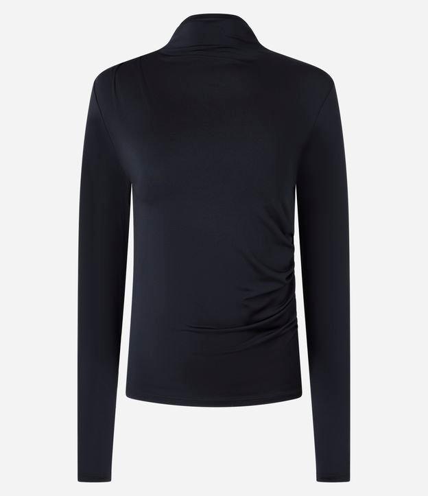 Blusa com Gola Alta e Franzidos Frontais - 1