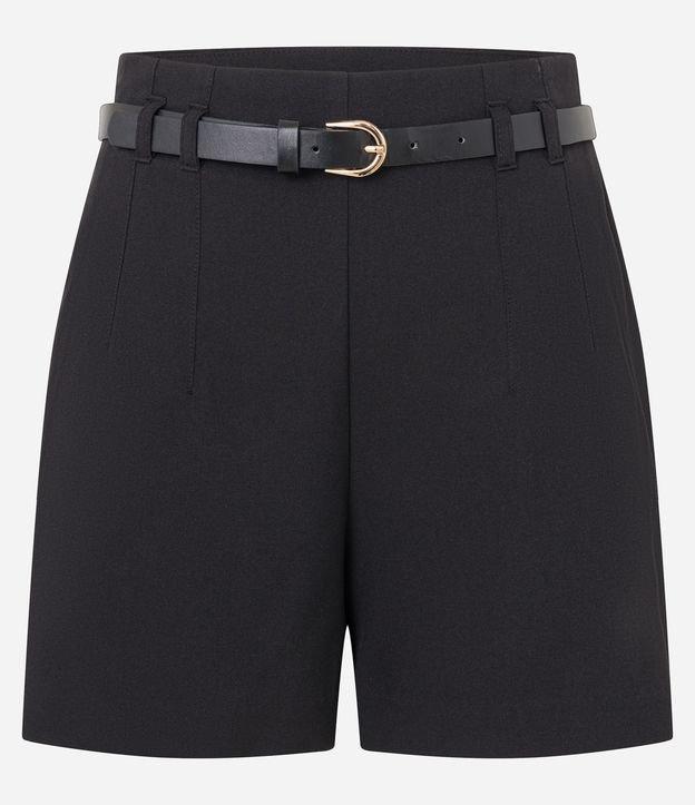 Short Alfaiatado Cintura Alta com Cinto Fino de PU - 1