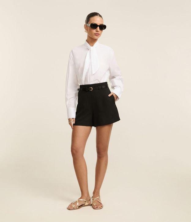 Short Alfaiatado Cintura Alta com Cinto Fino de PU - 2