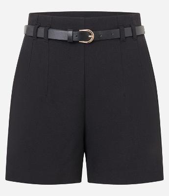 Short Alfaiatado Cintura Alta com Cinto Fino de PU