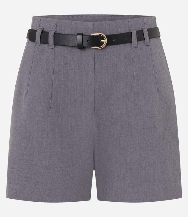 Short Alfaiatado Cintura Alta com Cinto Fino de PU - 1